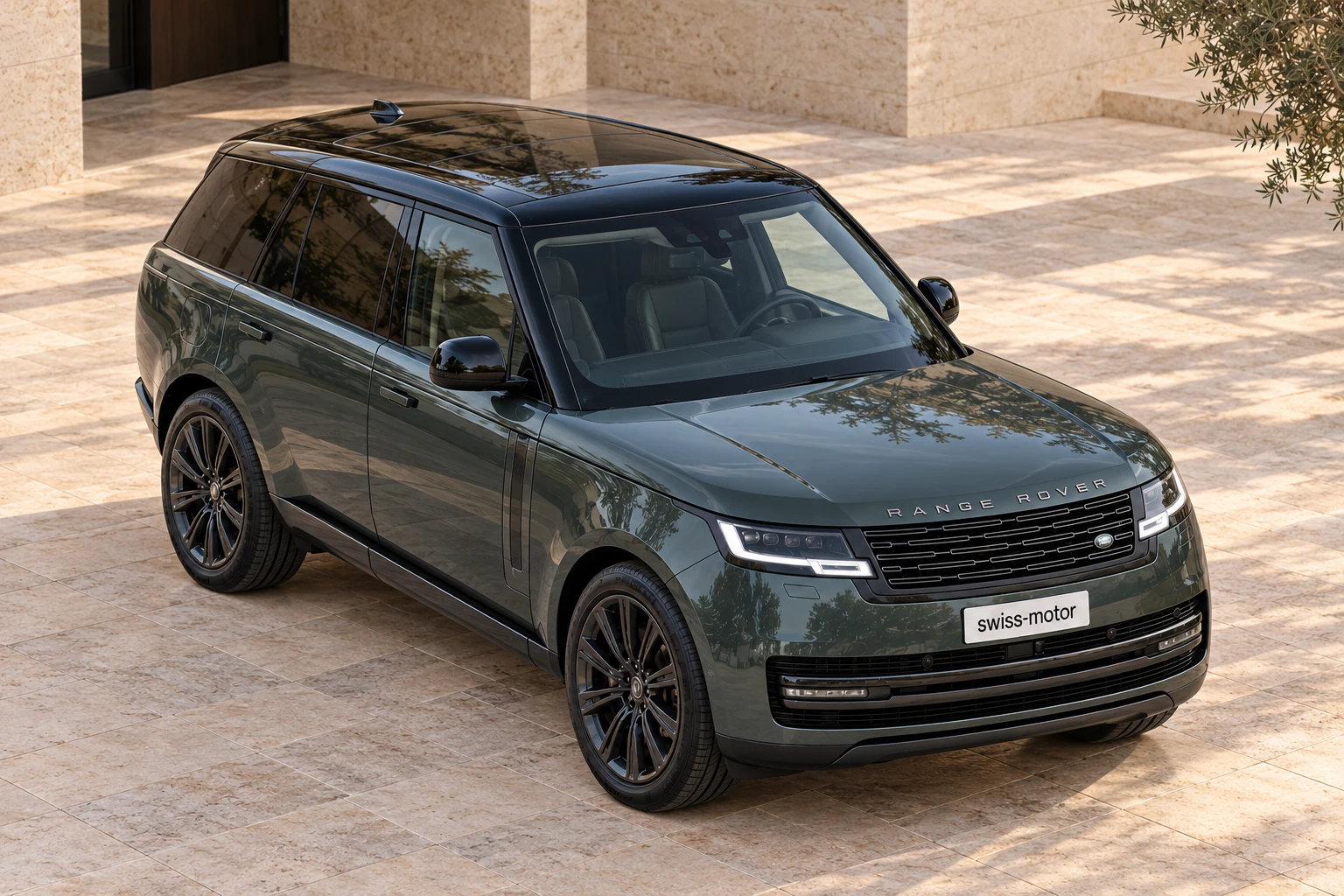 Land Rover Range Rover, illustration générée par IA, vue du toit panoramique